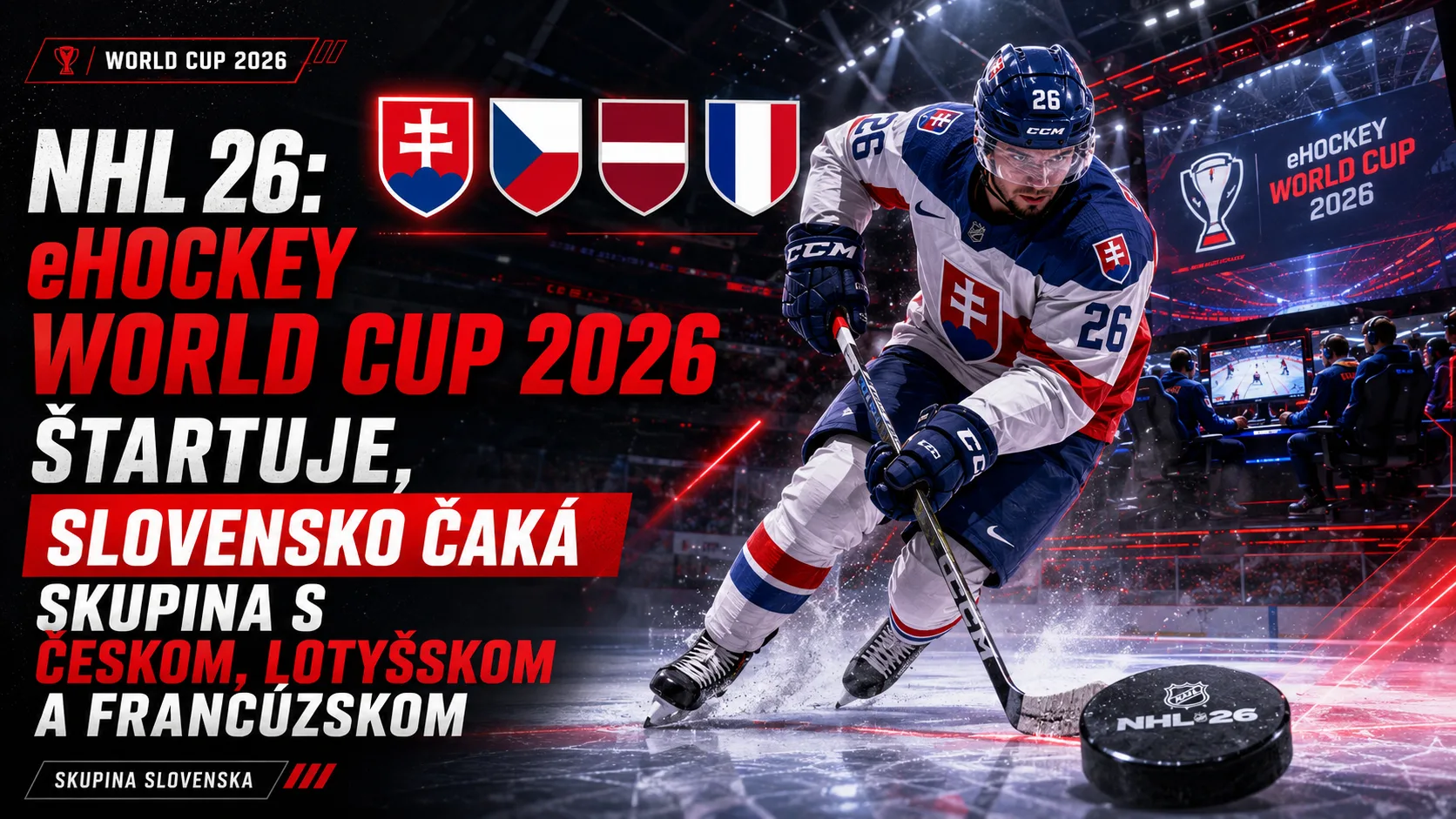 NHL 26: Slovensko štartuje na eHockey World Cup 2026, v skupine ho čaká aj derby proti Česku