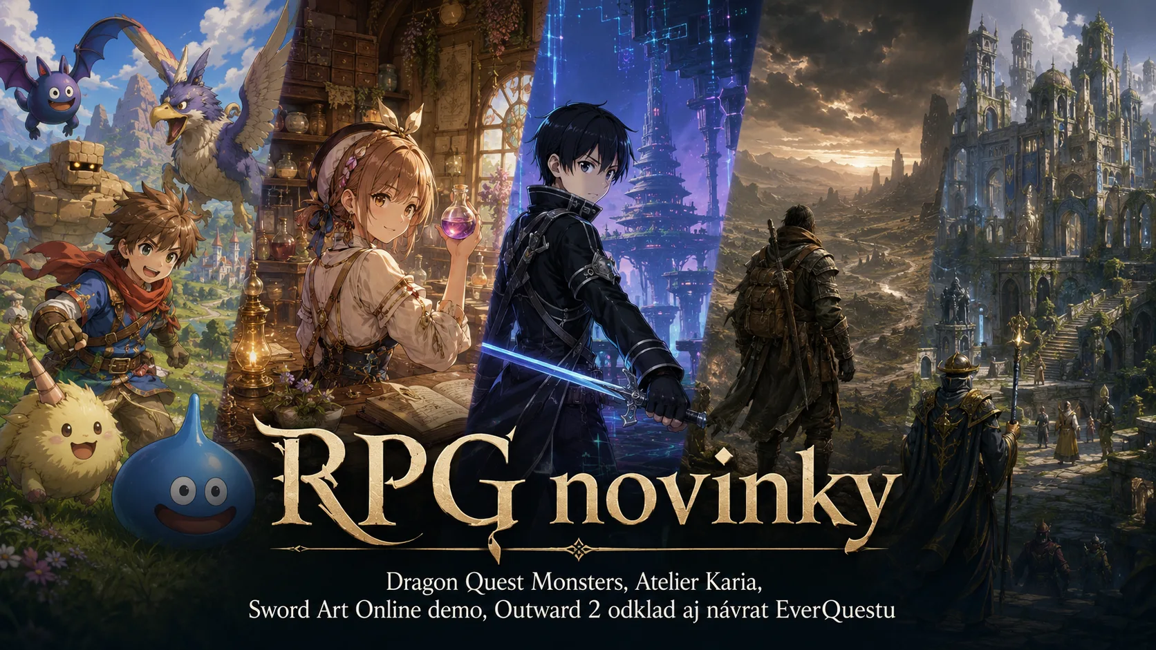 RPG novinky: Dragon Quest Monsters, Atelier Karia, Sword Art Online demo, Outward 2 odklad aj návrat EverQuestu